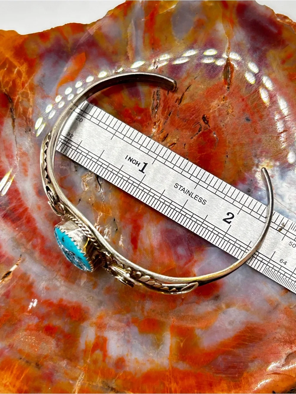 Southwest Sterling Silver Turquoise Bangle Bracelet